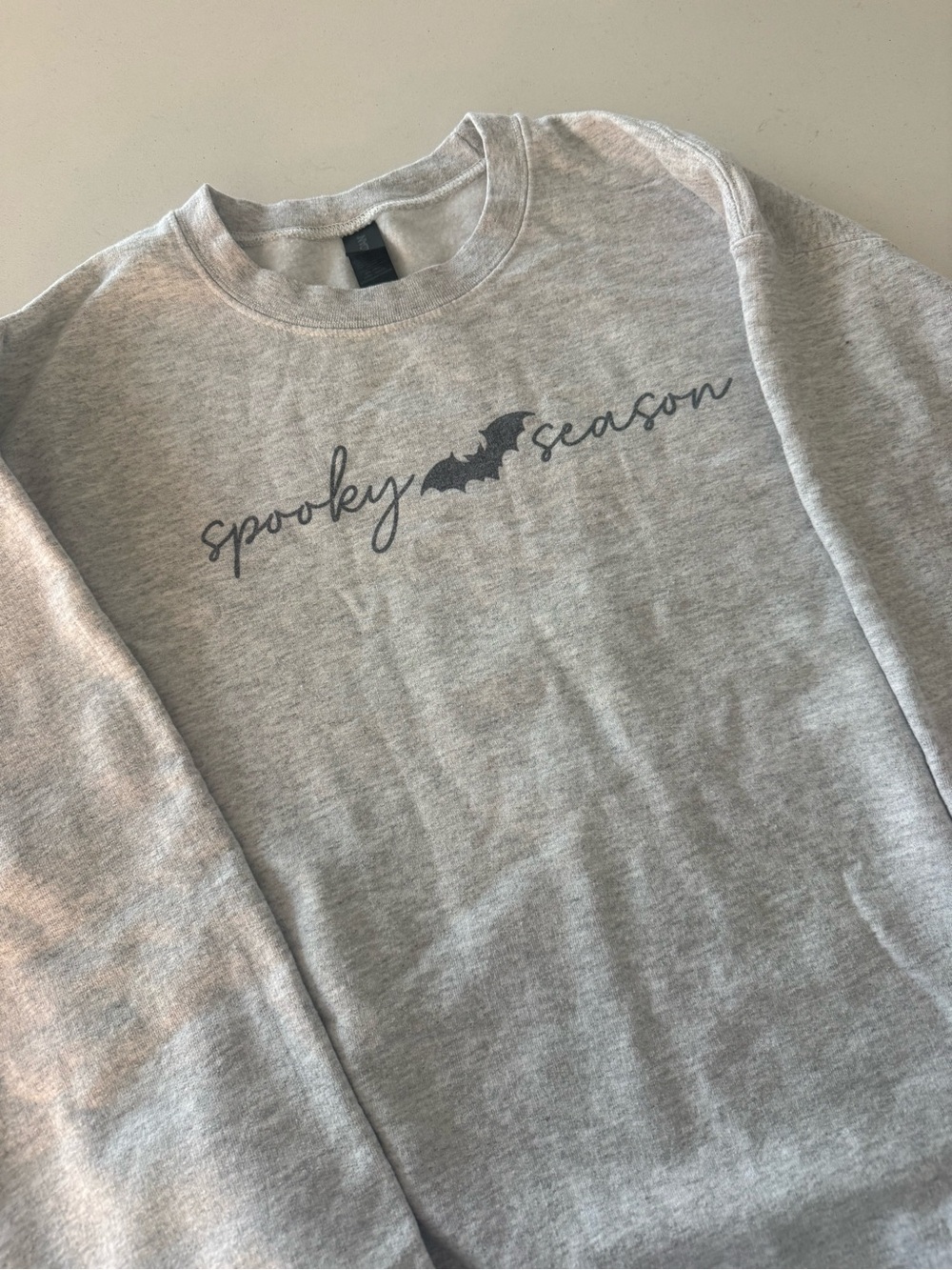 Gildan Gray "Spooky Season" Crewneck Sweatshirt